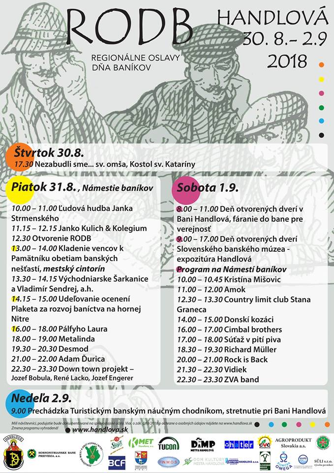 Regionálne oslavy Dňa baníkov - Handlová 2018