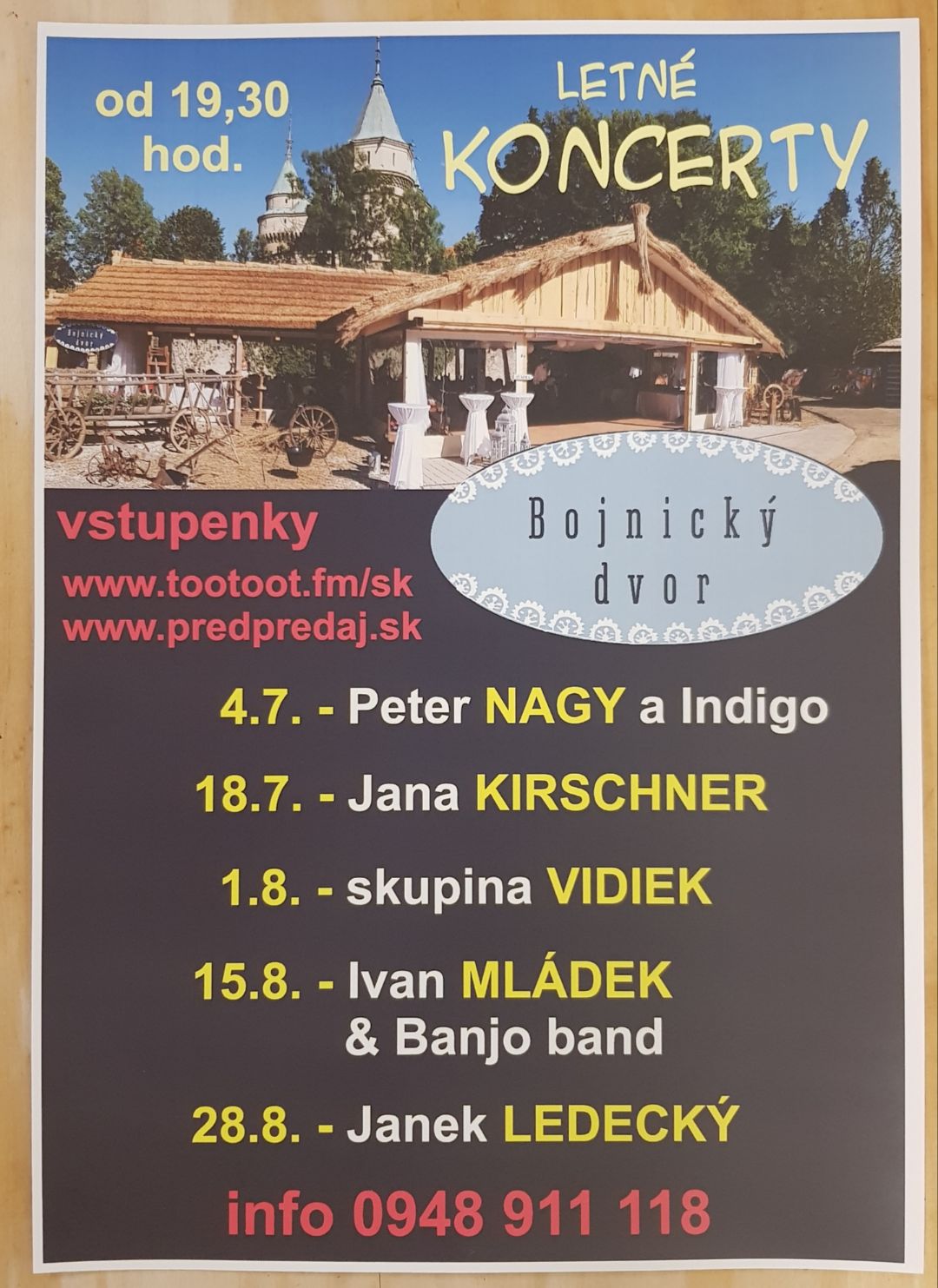 Koncerty Bojnický dvor - Bojnice leto 2019