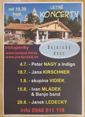 Koncerty Bojnický dvor - Bojnice leto 2019
