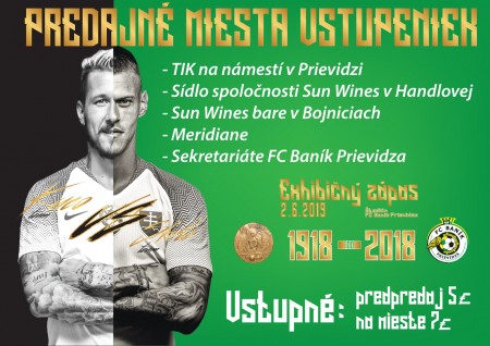 100 rokov futbalu v Prievidzi: Exhibičný zápas Juraj Kucka a Martin Škrtel 0