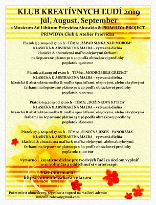 KLUB KREATÍVNYCH ĽUDÍ 2019 - Dožinková kytica - Výtvarná dielňa