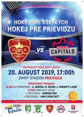 Hokej pre všetkých – hokej pre Prievidzu: Dukla Trenčín – HC Capitals Bratislava