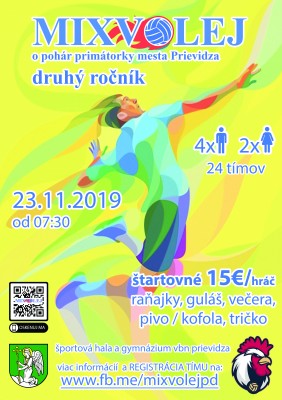 MIXVOLEJ 2019 - mixvolejbalový turnaj o pohár primátorky mesta Prievidza