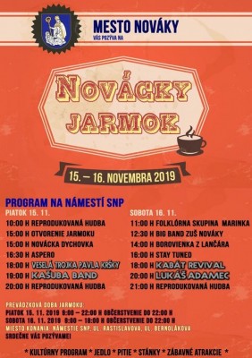 Novácky jarmok 2019 - program