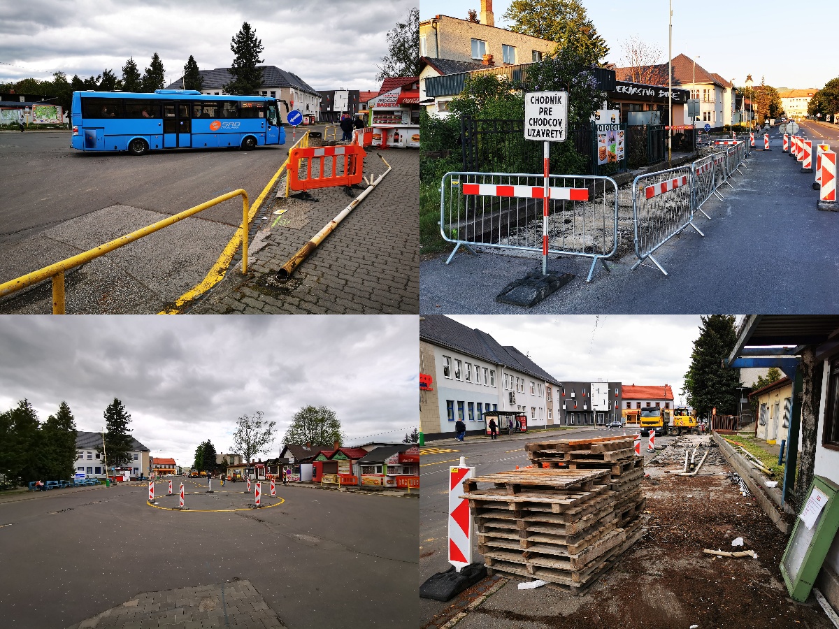 Foto a video: Začala sa rekonštrukcia a revitálizácia prednej časti autobusovej stanice v Prievidzi. Čakajú nás výrazné dopravné obmedzenia