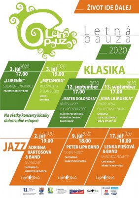 Koncerty Letná pauza 2020 - klasika&jazz