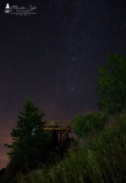 Foto: Hrad Sivý kameň Podhradie - západ slnka a nočná obloha 9