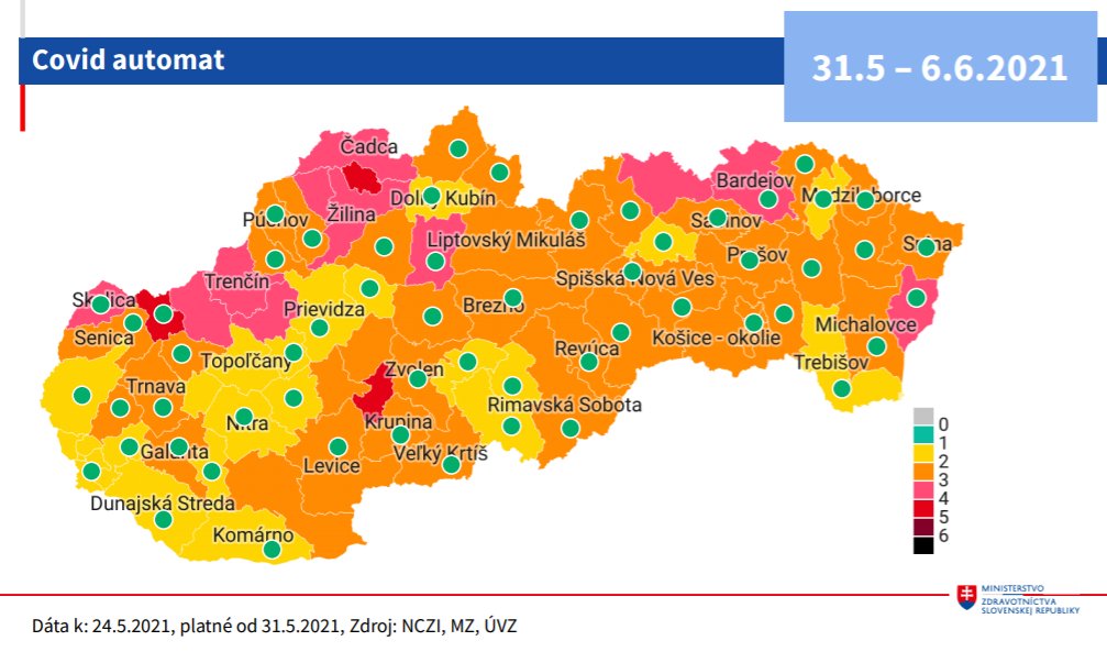 Covid automat: Okres Prievidza bude od 31.5. žltý. Čo to znamená?