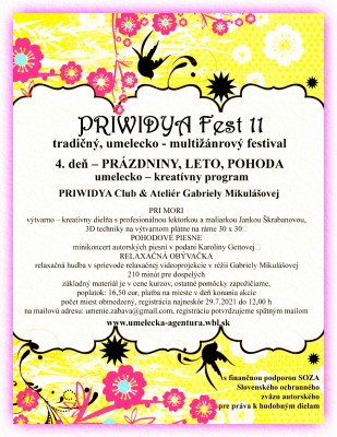 PRIWIDYA Fest 11 - 4. deň tradičného, umelecko - multižánrového festivalu