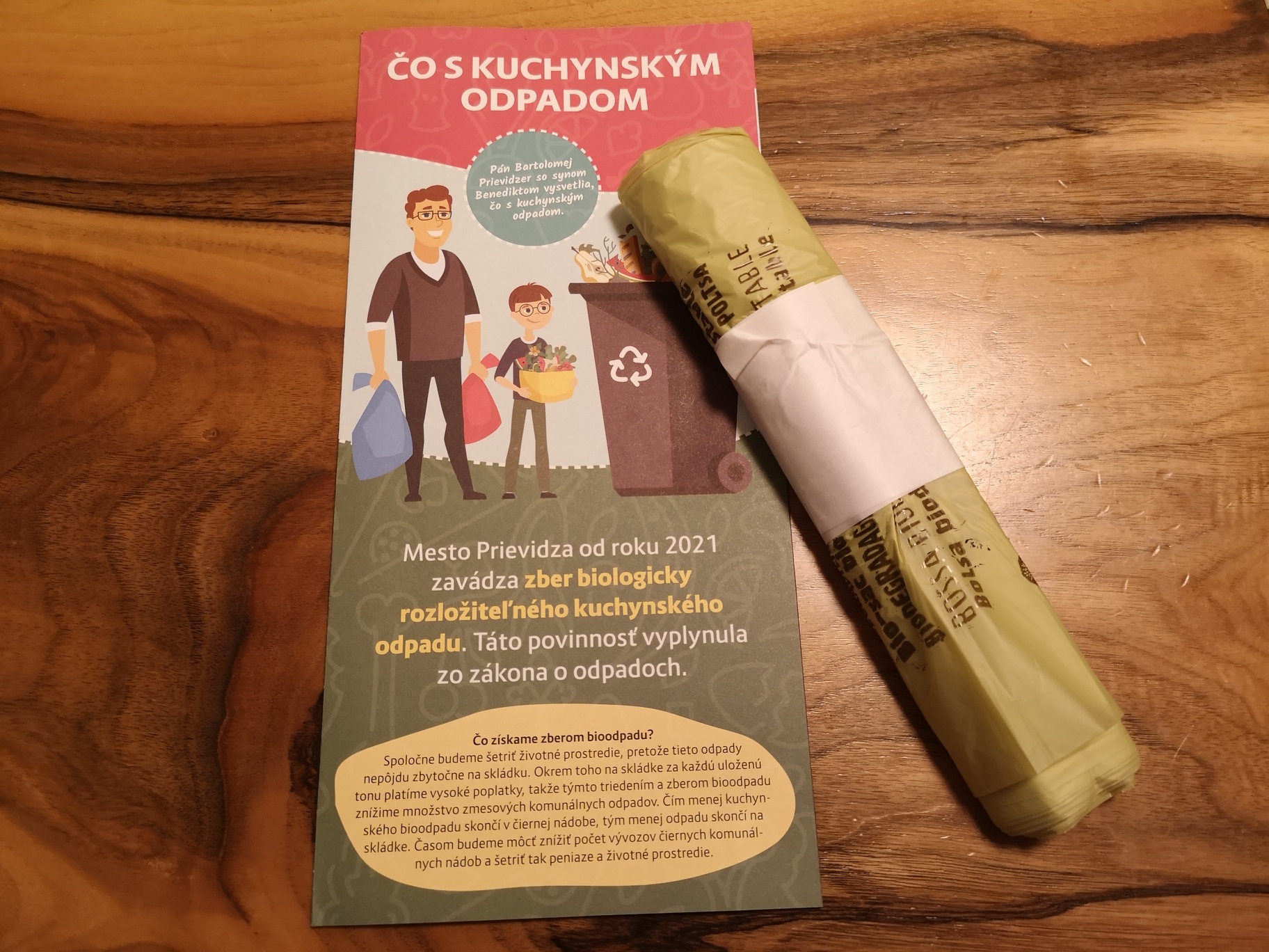 Mesto Prievidza opäť distribuuje vrecká na kuchynský odpad