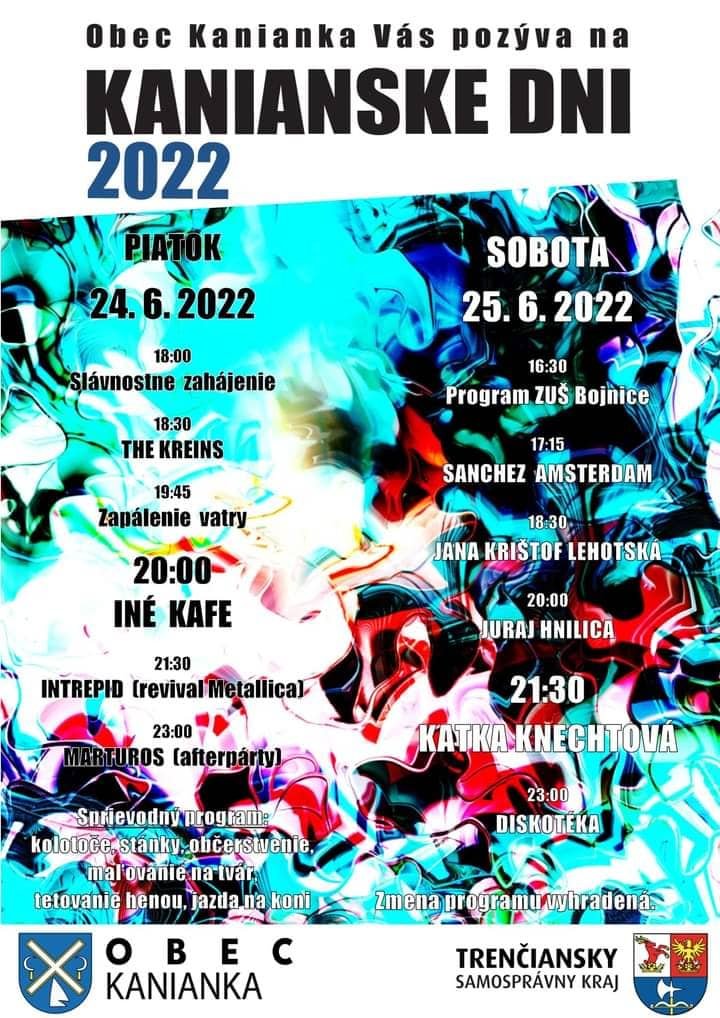 Kanianske dni 2022 - kompletný program