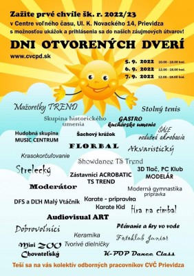 Deň otvorených dverí - Centrum voľného času Prievidza