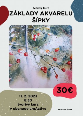 Tvorivý workshop - Základy akvarelu, lekcia 2 s Renátkou Strapkovou