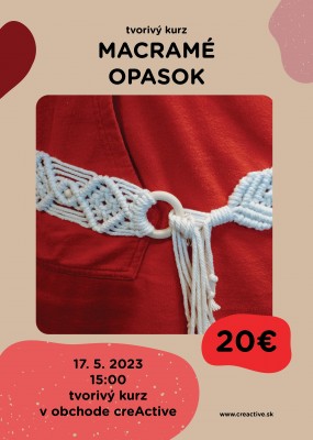 Tvorivý workshop - Macramé opasok
