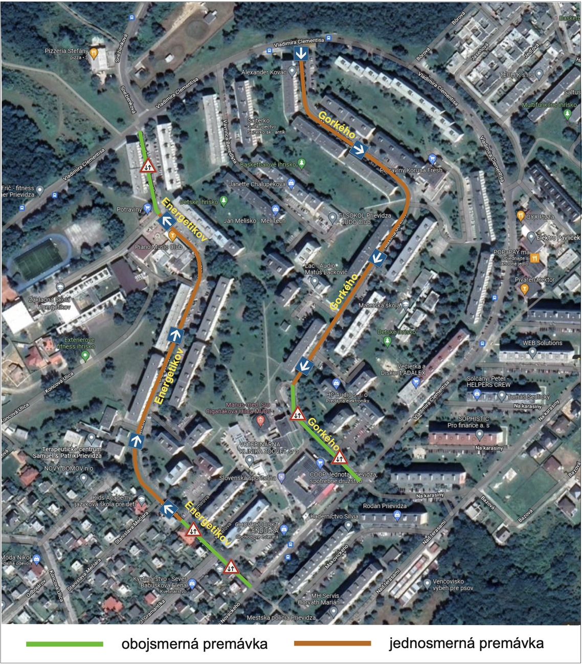 Zjednosmernenie miestnych komunikácií – Ulica M. Gorkého a Ulica energetikov v Prievidzi už v septembri