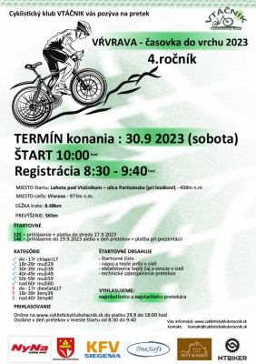 VŔVRAVA – ČASOVKA DO VRCHU 2023 – 4.ROČNÍK