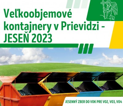Rozmiestnenie veľkoobjemových kontajnerov - Prievidza - jeseň 2023