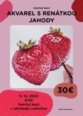 Tvorivý workshop - Akvarel s Renátkou - jahoda