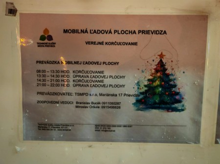 Otváracie hodiny klzisko na námestí v Prievidzi 2024 0