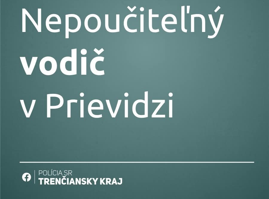 NEPOUČIL SA: Mladý muž v Prievidzi opakovane šoféroval pod vplyvom drog