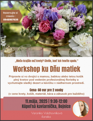 Kvetinový workshop ku Dňu matiek