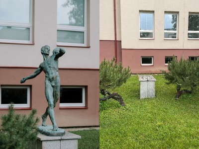 Foto: Ukradli umeleckú plastiku Oštepára z areálu pred Obchodnou akadémiou v Prievidzi