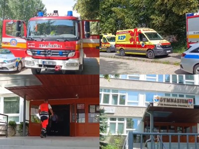 VÝBUCH NA GYMNÁZIU V PRIEVIDZI: Zranili sa dve osoby (video)