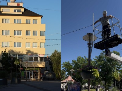 Svetielka na Námestí slobody v Prievidzi navodia letnú atmosféru