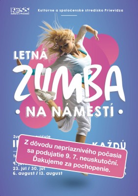 LETNÁ ZUMBA NA NÁMESTÍ - Zrušené - 9.7.
