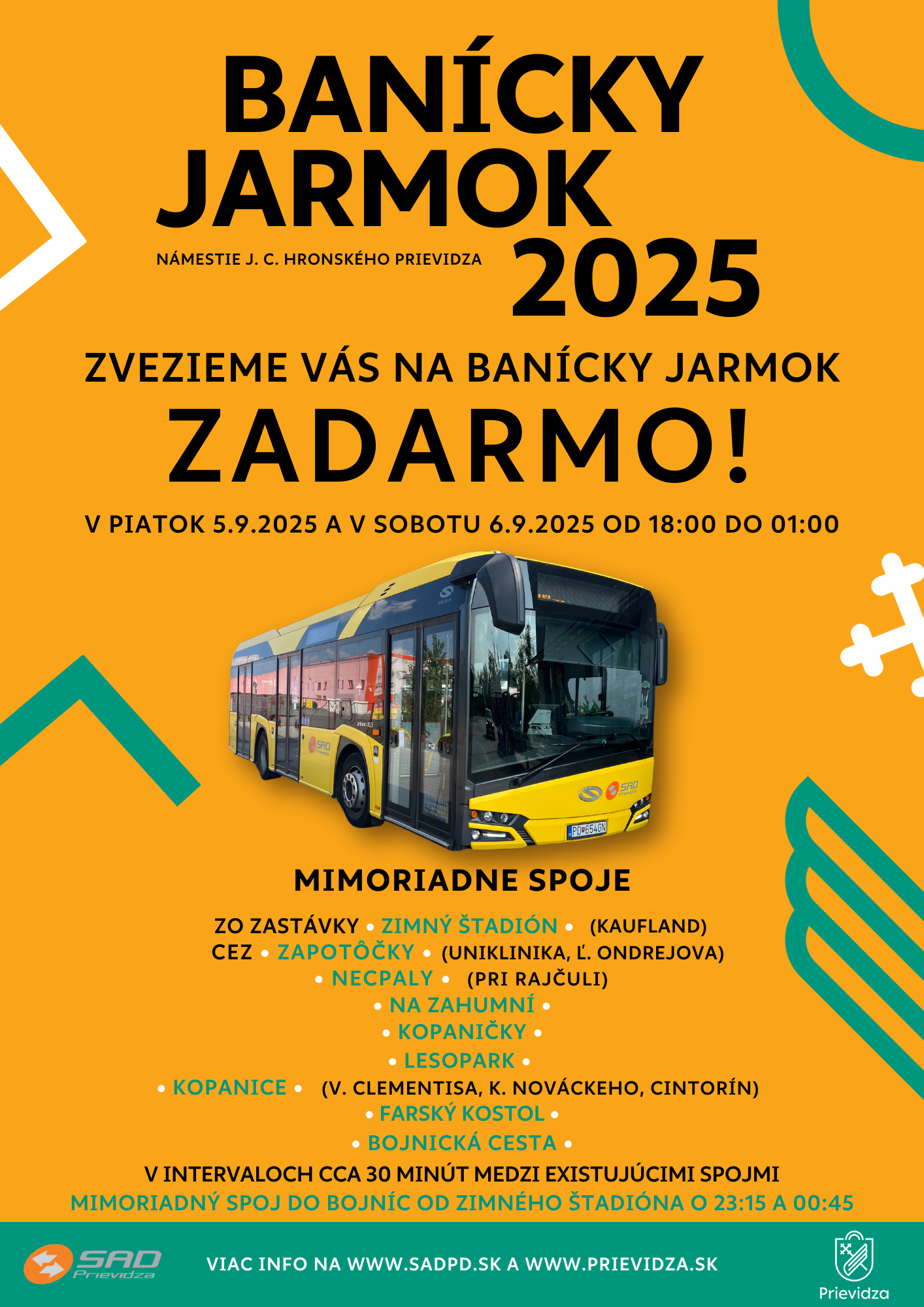 Odvezte sa v MHD z Baníckeho jarmoku 2025 bezpečne a zadarmo