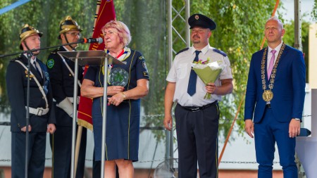 Foto a video: Dobrovoľní hasiči z obce Bystričany oslávili počas uplynulého víkendu 140 rokov 40
