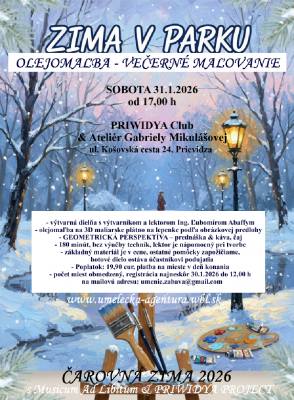 ZIMA V PARKU – OLEJOMAĽBA – VEČERNÉ MAĽOVANIE - výtvarná dielňa