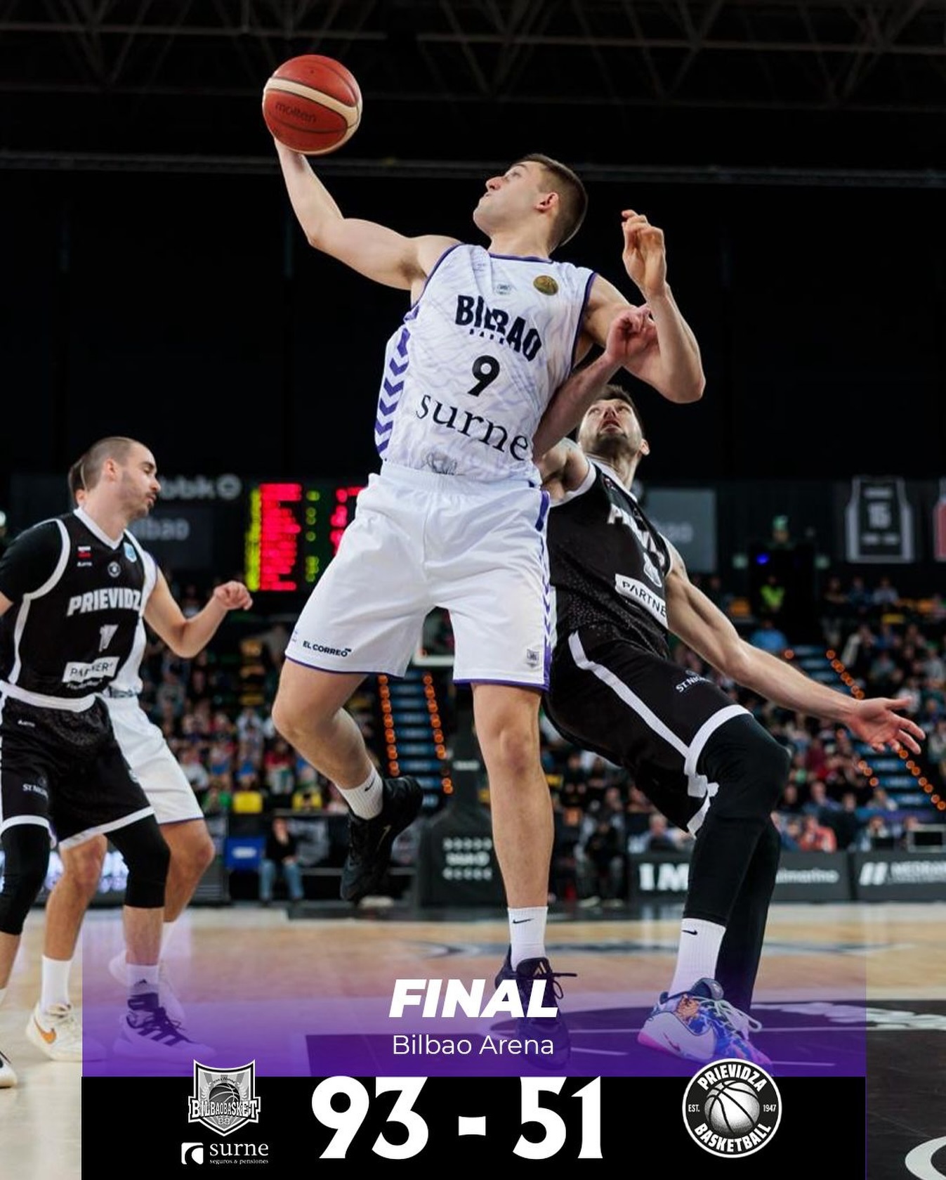 BC Prievidza prehrali s favorizovaným Bilbaom v M-skupine 51:93