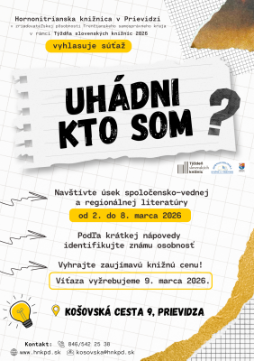 Otestujte si svoje vedomosti v súťaži Uhádni kto som