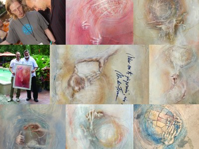 Príbehy vpísané do dlaní: Prievidzký výtvarník Roman Turcel predstaví v Prahe plátna so svetovými posolstvami