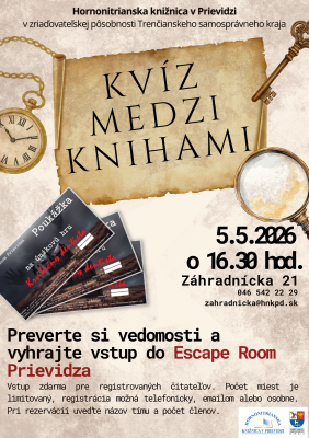 Vyhrajte vstupenky do escape room v druhom knižničnom kvíze