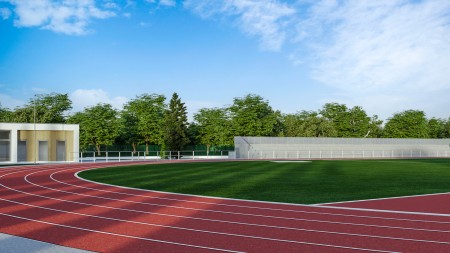 Foto: Mesto Prievidza zrekonštruuje ľahkoatletický štadión na Ulici S. Chalupku za viac ako 2,8 milióna eur 2