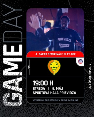 👉 ZÁPAS O VŠETKO! 🏀 BC Prievidza - Patrioti Levice (4. zápas semifinále TIPOS SBL)