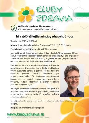Tri najdôležitejšie princípy zdravého života