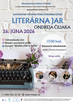 Vyhodnotenie súťaže Literárna jar Ondreja Čiliaka 2026 v doprovode slam poetry.