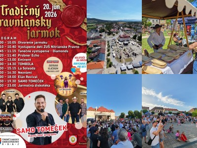 Pravniansky jarmok 2026 - Nitrianske Pravno - kompletný program