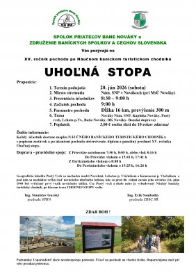 TURISTICKÝ POCHOD UHOĽNÁ STOPA