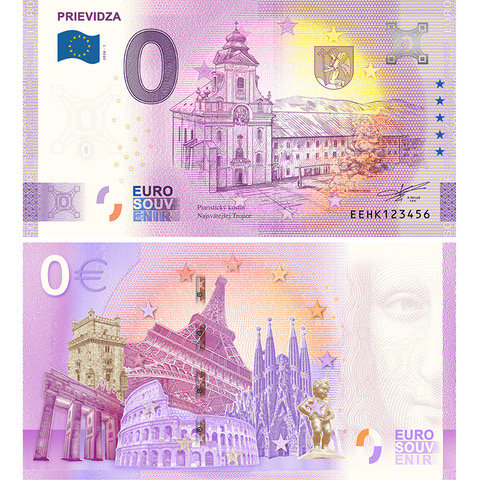 Prievidza bude mať vlastnú bankovku. Prvýkrát v histórii vydáva 0 € suvenír s motívom Piaristického kostola