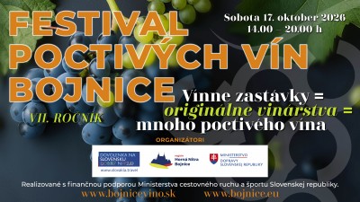 Bojnický festival poctivých vín 2026 - Bojnice - 7. ročník