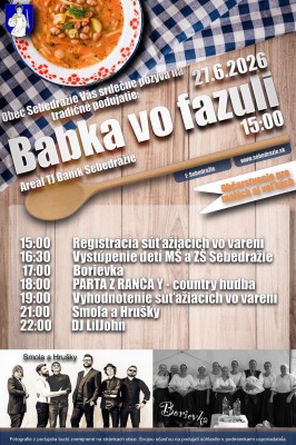 Babka vo fazuli 2026 - Smola a Hrušky - Tradičná chuť Sebedražia je späť!