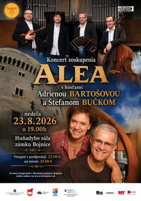 Hudobné zoskupenie ALEA s Adrienou Bartošovou a Štefanom Bučkom na Bojnickom zámku