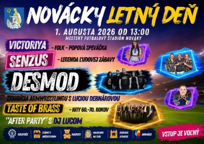 NOVÁCKY LETNÝ DEŇ 2026 - DESmod, Taste of Brass a iné - kompletný program