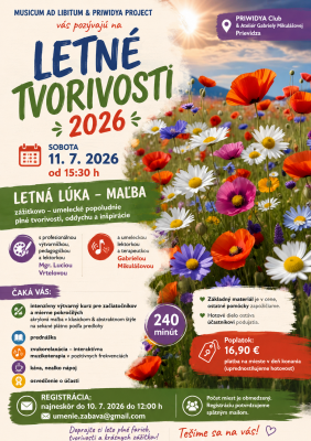 LETNÉ TVORIVOSTI 2026 - LETNÁ LÚKA - MAĽBA - ZVUKORELAXÁCIA