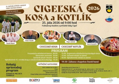 Cigeľská kosa a kotlík 2026