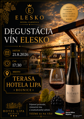 Degustácia vín ELESKO v Hoteli Lipa*** v Bojniciach